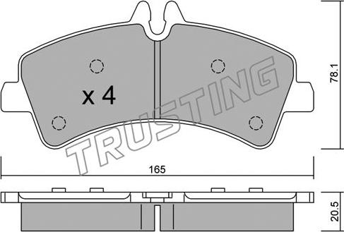 Trusting 690.0 - Set placute frana,frana disc www.parts5.com