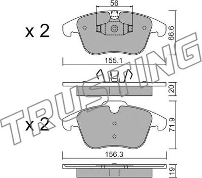 Trusting 691.0 - Brake Pad Set, disc brake www.parts5.com