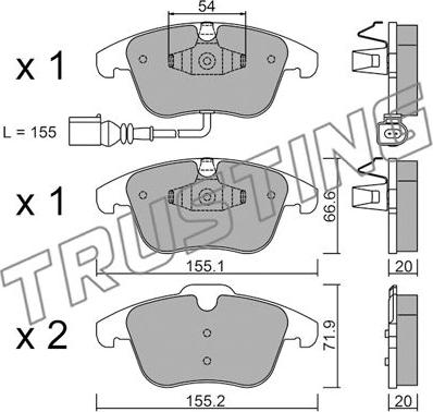 Trusting 691.1 - Set placute frana,frana disc www.parts5.com