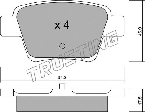 Trusting 655.0 - Brake Pad Set, disc brake parts5.com