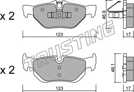 Trusting 658.0 - Fékbetétkészlet, tárcsafék parts5.com