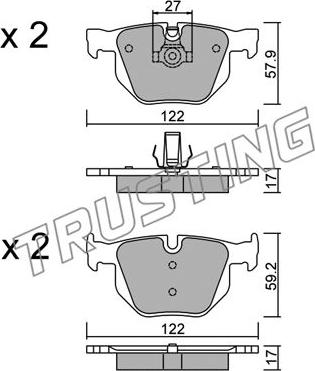 Trusting 660.0 - Тормозные колодки, дисковые, комплект www.parts5.com