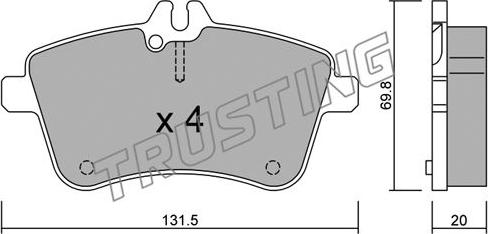 Trusting 663.0 - Brake Pad Set, disc brake parts5.com