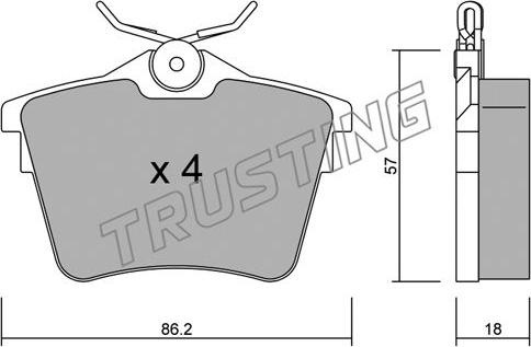 Trusting 618.0 - Brake Shoe Set www.parts5.com