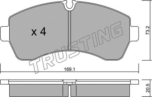 Trusting 689.0 - Set placute frana,frana disc www.parts5.com