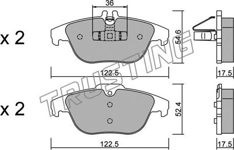 Trusting 682.0 - Set placute frana,frana disc www.parts5.com