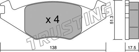 Trusting 049.0 - Тормозные колодки, дисковые, комплект www.parts5.com