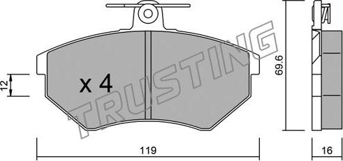 Trusting 052.0 - Juego de pastillas de freno www.parts5.com