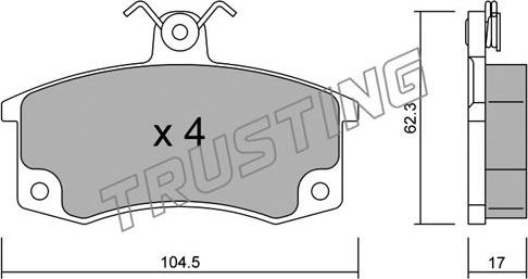 Trusting 064.0 - Set placute frana,frana disc www.parts5.com