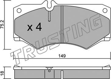 Trusting 016.0 - Brake Pad Set, disc brake www.parts5.com