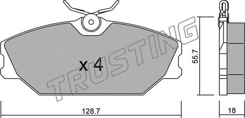 Trusting 144.2 - Тормозные колодки, дисковые, комплект www.parts5.com