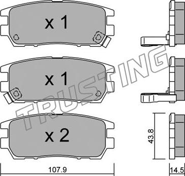 Trusting 154.0 - Brake Pad Set, disc brake www.parts5.com