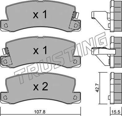 Trusting 164.0 - Тормозные колодки, дисковые, комплект www.parts5.com