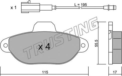 Trusting 162.2 - Set placute frana,frana disc www.parts5.com