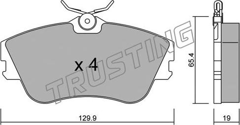 Trusting 167.0 - Sada brzdových destiček, kotoučová brzda www.parts5.com