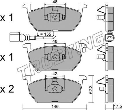 Trusting 1052.0 - Set placute frana,frana disc www.parts5.com