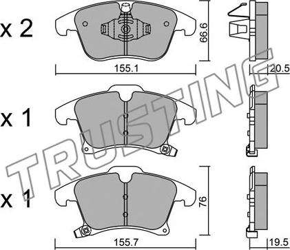 Trusting 1063.0 - Set placute frana,frana disc www.parts5.com