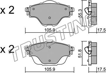 Trusting 1004.0 - Set placute frana,frana disc www.parts5.com