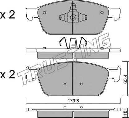 Trusting 1005.0 - Brake Pad Set, disc brake www.parts5.com