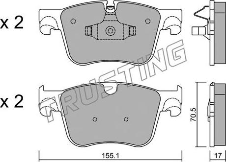 Trusting 1001.0 - Brake Pad Set, disc brake www.parts5.com