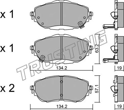 Trusting 1014.0 - Brake Pad Set, disc brake www.parts5.com