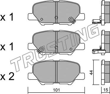 Trusting 1011.0 - Brake Pad Set, disc brake www.parts5.com