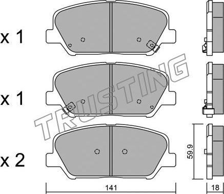 Trusting 1013.0 - Set placute frana,frana disc www.parts5.com