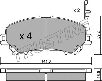 Trusting 1034.0 - Set placute frana,frana disc www.parts5.com