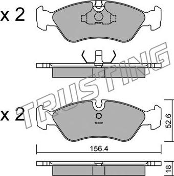 Trusting 119.0 - Тормозные колодки, дисковые, комплект www.parts5.com