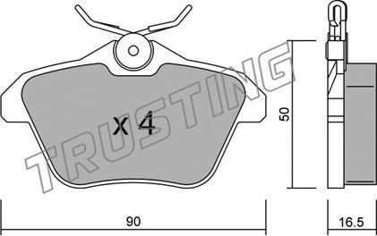 Trusting 115.0 - Brake Pad Set, disc brake parts5.com