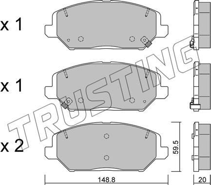 Trusting 1163.0 - Brake Pad Set, disc brake www.parts5.com