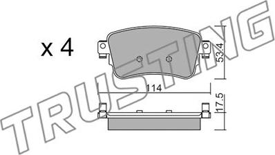 Trusting 1108.0 - Set placute frana,frana disc www.parts5.com