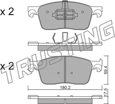 Trusting 1107.0 - Set placute frana,frana disc www.parts5.com