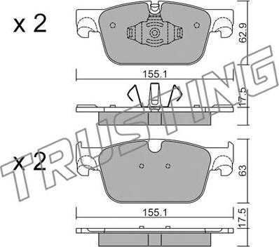 Trusting 1119.0 - Set placute frana,frana disc www.parts5.com