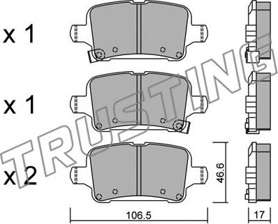 Trusting 1116.0 - Brake Pad Set, disc brake www.parts5.com