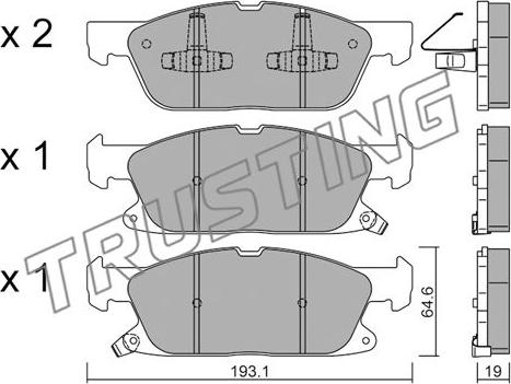 Trusting 1117.0 - Тормозные колодки, дисковые, комплект www.parts5.com