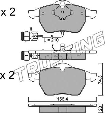 Trusting 188.0 - Brake Pad Set, disc brake parts5.com