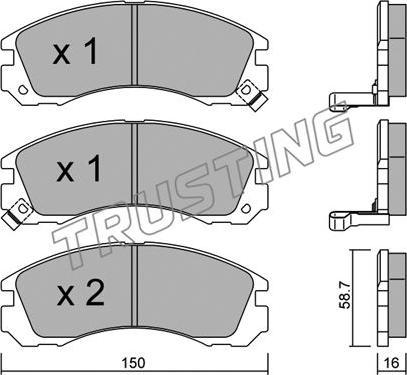 Trusting 136.0 - Brake Pad Set, disc brake www.parts5.com