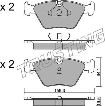 Trusting 124.0 - Set placute frana,frana disc www.parts5.com