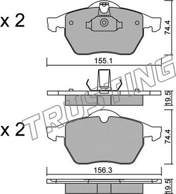 Trusting 120.0 - Тормозные колодки, дисковые, комплект www.parts5.com