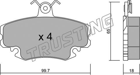 Trusting 122.0 - Тормозные колодки, дисковые, комплект www.parts5.com