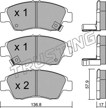 Trusting 178.0 - Brake Pad Set, disc brake www.parts5.com