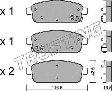 Trusting 857.0 - Juego de pastillas de freno parts5.com