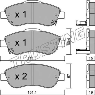 Trusting 805.0 - Brake Pad Set, disc brake www.parts5.com