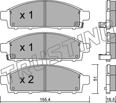 Trusting 807.0 - Тормозные колодки, дисковые, комплект www.parts5.com