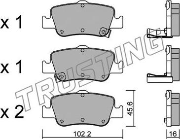 Trusting 812.0 - Set placute frana,frana disc www.parts5.com