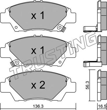 Trusting 882.0 - Brake Pad Set, disc brake www.parts5.com