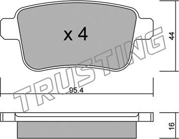 Trusting 830.0 - Тормозные колодки, дисковые, комплект www.parts5.com