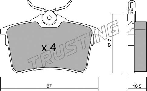 Trusting 832.0 - Brake Pad Set, disc brake parts5.com