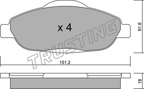 Trusting 820.0 - Piduriklotsi komplekt,ketaspidur www.parts5.com